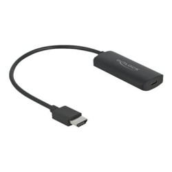 Delock - Video adaptér - HDMI s piny (male) do 24 pin USB-C se zdírkami (female) - 18 cm - cerná - podpora 8K30 Hz (7680 x