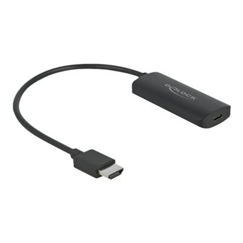 Delock - Video adaptér - HDMI s piny (male) do 24 pin USB-C se zdírkami (female) - 18 cm - cerná - podpora 8K30 Hz (7680 x