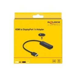 Delock - High Speed - video adaptér - HDMI, Micro-USB typ B (pouze napájení) s piny (male) do DisplayPort se zdírkami (female)