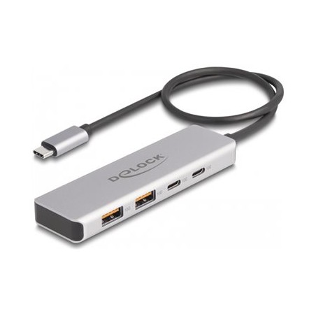 Delock - Rozbocovac - 10 Gbps, s pripojovacím kabelem 35 cm - 2 x USB 3.1 Gen 2 + 2 x USB-C - desktop
