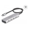 Delock - Rozbocovac - 10 Gbps, s pripojovacím kabelem 35 cm - 4 x USB-C - desktop