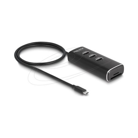 Delock - Rozbocovac - 10 Gbps, including SD and Micro SD Card Reader with USB Type-C connector 60 cm cable and switch for each