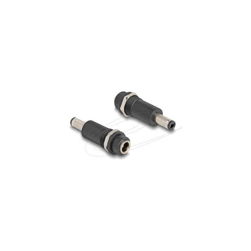Delock - Adaptér napájení - DC jack 5,5 x 2,5 mm (M) do DC jack 5,5 x 2,1 mm (F) se závitem - cerná