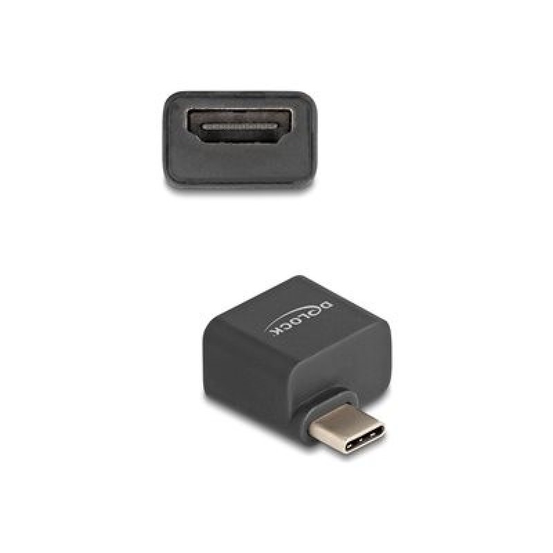 Delock - Video adaptér - 24 pin USB-C s piny (male) do HDMI se zdírkami (female) - cerná - podpora 4K30Hz (3840 x 2160)