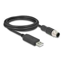 Delock - USB / sériový kabel - USB (M) do 8kolíkový M12 (M) - 1.8 m - podporuje sériové rozhraní RS-232 - cerná