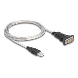 Delock - USB / sériový kabel - USB (M) do DB-9 (M) - 5 V - 1 m - krídlové šrouby - pruhledná - s 6pinový svorkovnice/9pinový