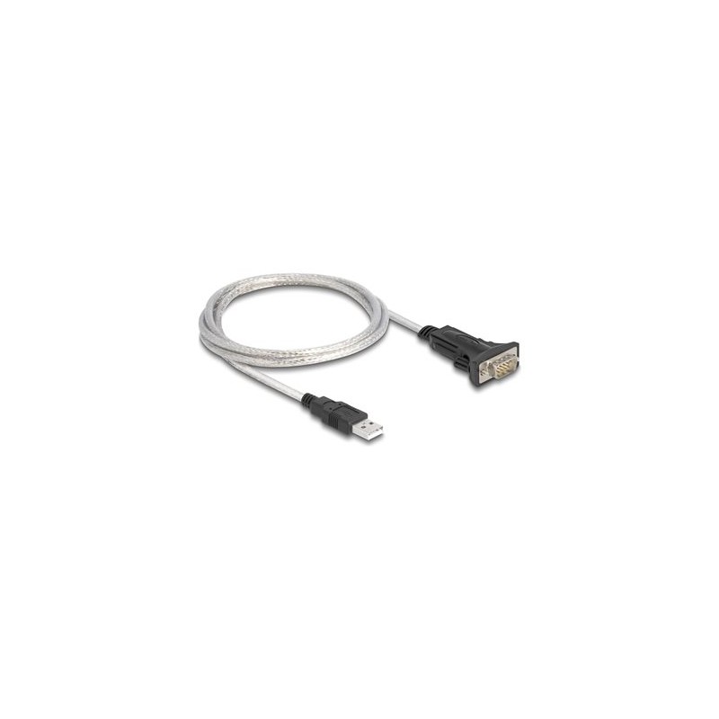 Delock - USB / sériový kabel - USB (M) do DB-9 (M) - 5 V - 1 m - krídlové šrouby - pruhledná - s 6pinový svorkovnice/9pinový