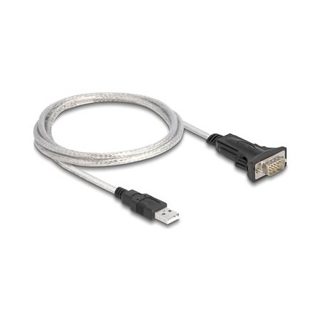 Delock - USB / sériový kabel - USB (M) do DB-9 (M) - 5 V - 1 m - krídlové šrouby - pruhledná - s 6pinový svorkovnice/9pinový