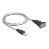 Delock - USB / sériový kabel - USB (M) do DB-9 (M) - 5 V - 1 m - krídlové šrouby - pruhledná - s 6pinový svorkovnice/9pinový
