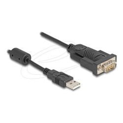 Delock - USB / sériový kabel - USB (M) do DB-9 (M) šroubovací - 25 cm - až 460,8 Kbps rychlost prenosu dat - cerná