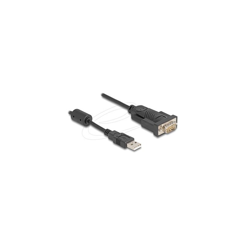 Delock - USB / sériový kabel - USB (M) do DB-9 (M) šroubovací - 25 cm - až 460,8 Kbps rychlost prenosu dat - cerná