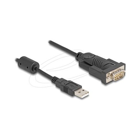 Delock - USB / sériový kabel - USB (M) do DB-9 (M) šroubovací - 25 cm - až 460,8 Kbps rychlost prenosu dat - cerná
