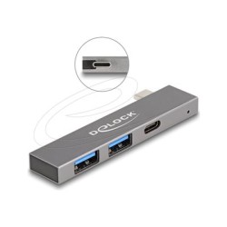 Delock - Rozbocovac - štíhlý, 5 Gbps, s USB Type-C - 1 x USB-C + 2 x USB - desktop