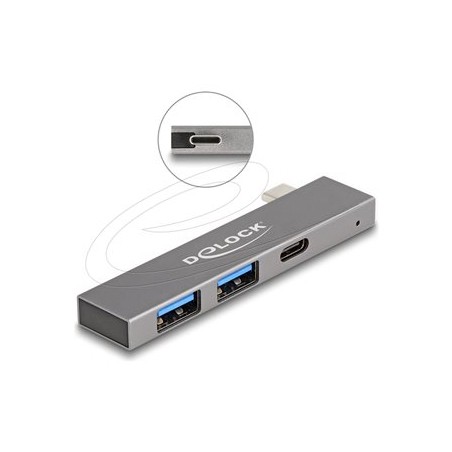 Delock - Rozbocovac - štíhlý, 5 Gbps, s USB Type-C - 1 x USB-C + 2 x USB - desktop