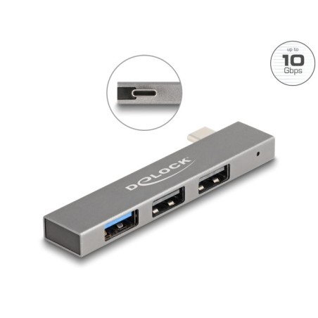 Delock - Rozbocovac - slim, 10 Gbps, with USB Type-C - 1 x USB 3.2 Gen 2 + 2 x USB 2.0 - stick