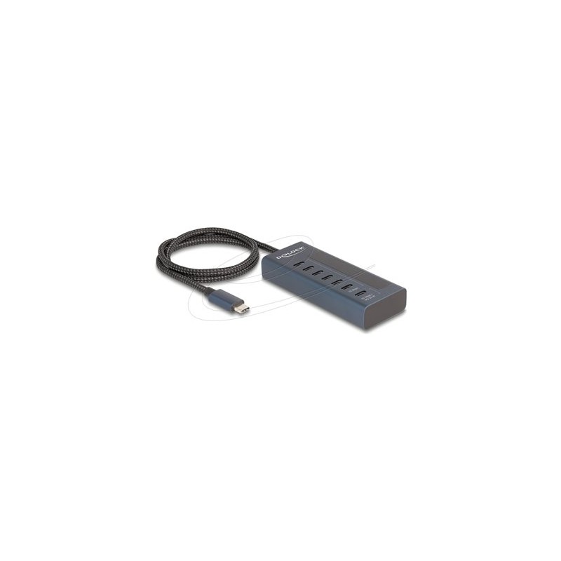 Delock - Rozbocovac - 10 Gbps, PD 20 Watt, with power indicator - 6 x USB-C + 1 x USB-C (napájení) - desktop
