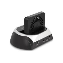 Delock - Dokovací stanice HDD/SSD - 10 Gbps, s ventilátorem - oddílu: 1 - 2,5" / 3,5" sdílené, M.2 - M.2 NVMe Card / SATA 6Gb/s