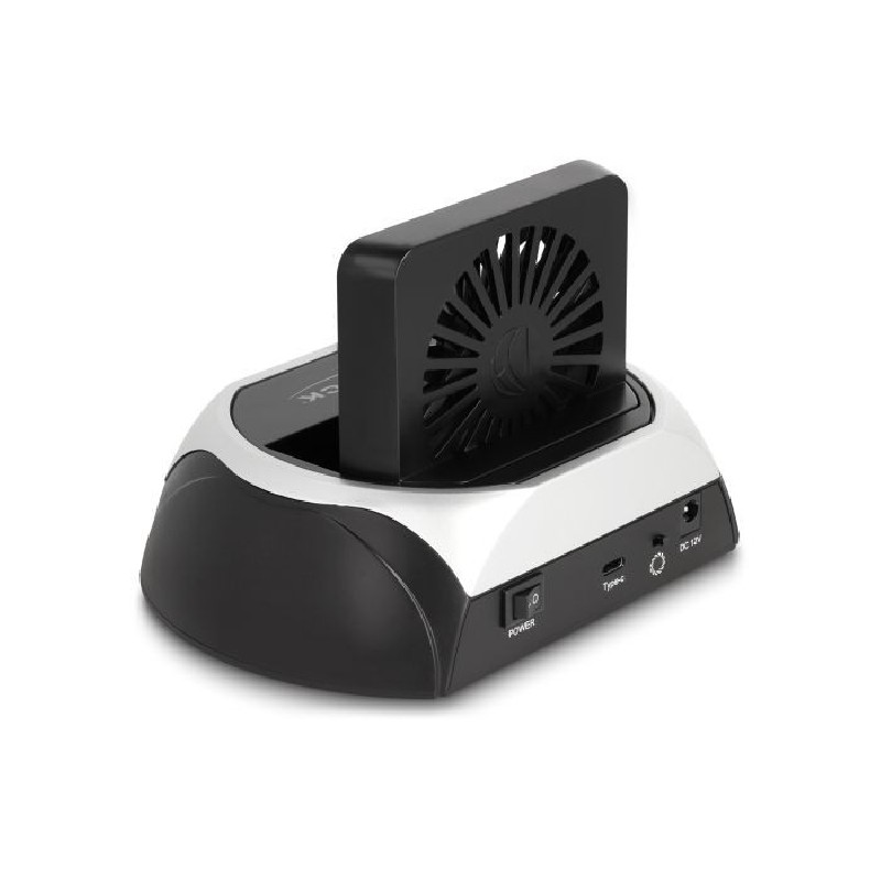 Delock - Dokovací stanice HDD/SSD - 10 Gbps, s ventilátorem - oddílu: 1 - 2,5" / 3,5" sdílené, M.2 - M.2 NVMe Card / SATA 6Gb/s