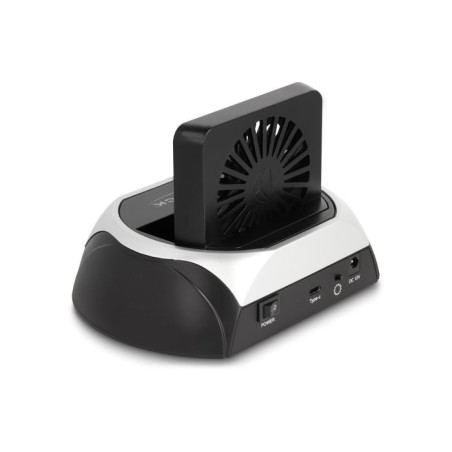 Delock - Dokovací stanice HDD/SSD - 10 Gbps, s ventilátorem - oddílu: 1 - 2,5" / 3,5" sdílené, M.2 - M.2 NVMe Card / SATA 6Gb/s