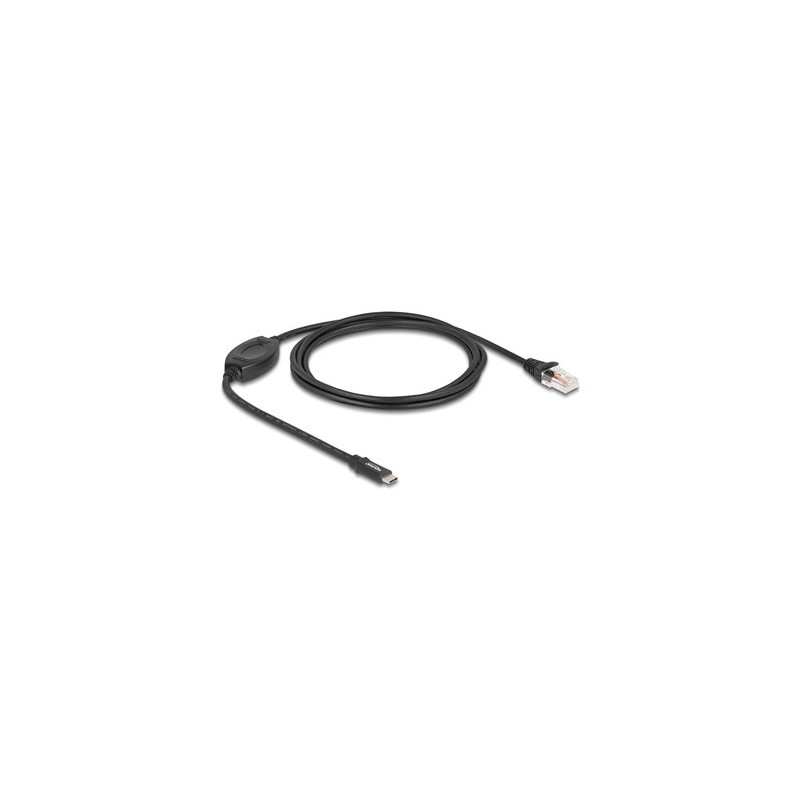 Delock - Sériový adaptér RS-232 - 24 pin USB-C (M) do RJ-45 (M) - 1.8 m - USB / USB 2.0 / EIA-232 - cerná