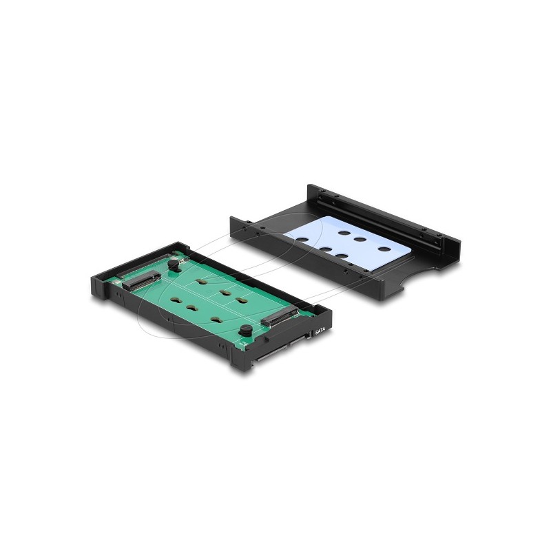 Delock - Adaptér rozhraní - bez náradí - 2.5" - U.2 NVMe / SATA 6Gb/s - M.2 Card - cerná