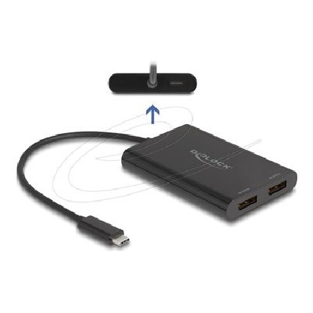 Delock - Video adaptér - USB-C (M) do DisplayPort, USB-C (PD) (F) - 20 cm - USB napájení (100W), podpora 4K60 Hz (3840 x 2160)