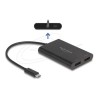 Delock - Video adaptér - USB-C (M) do DisplayPort, USB-C (PD) (F) - 20 cm - USB napájení (100W), podpora 4K60 Hz (3840 x 2160)