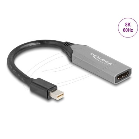 Delock - Kabel adaptéru - Mini DisplayPort s piny (male) do HDMI se zdírkami (female) - 15 cm - šedá, cerná - aktivní, podpora