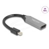 Delock - Kabel adaptéru - Mini DisplayPort s piny (male) do HDMI se zdírkami (female) - 15 cm - šedá, cerná - aktivní, podpora