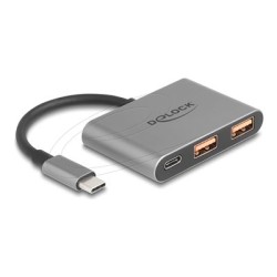 Delock - Rozbocovac - 10 Gbps, s konektorem USB-C - 1 x USB-C 3.2 Gen 2 + 2 x USB 3.2 Gen 2 - desktop