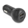 Delock - Napájecí adaptér do auta - 32 Watt - 3 A - PD 3.0 - 2 výstupní konektory (USB-C, USB) - cerná