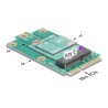 Delock - Adaptér rozhraní - do slotu M.2 Key E - M.2 - M.2 Card - PCIe Mini Card, USB 2.0