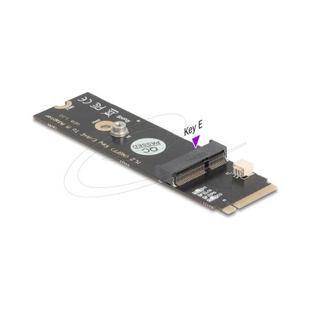 Delock - Adaptér rozhraní - M.2 klíc M samec na M.2 klíc E slot pro USB a PCIe moduly - M.2 2280 - M.2 Card - PCIe 4.0, USB 2.0