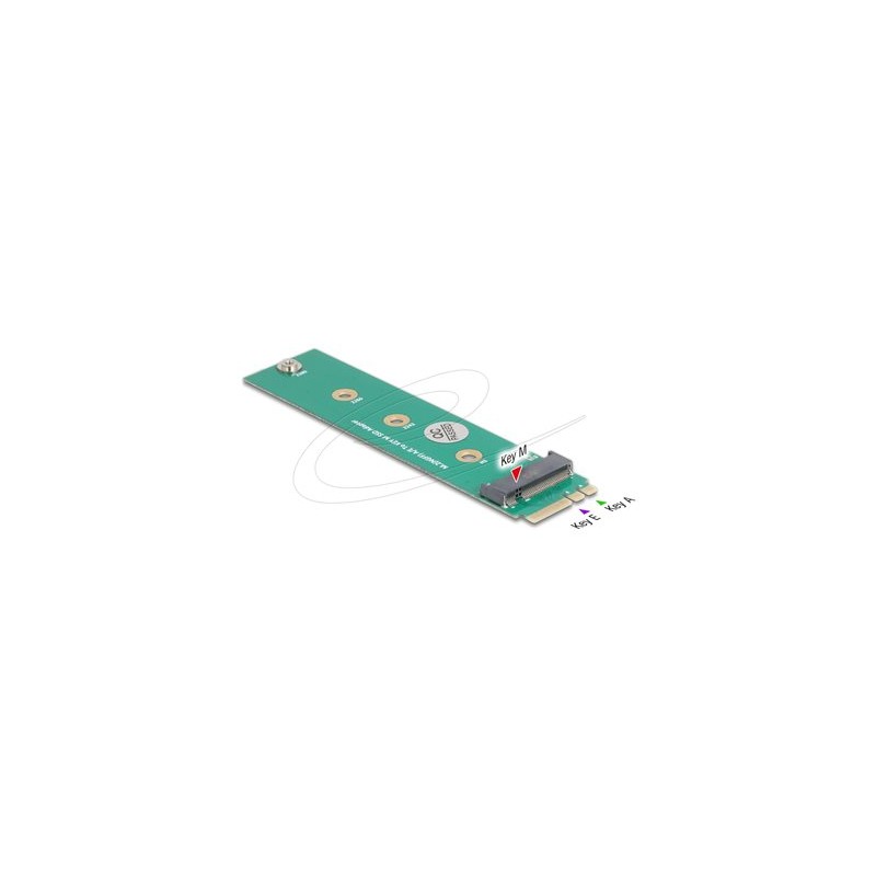 Delock - Adaptér rozhraní - M.2 klíc A+E samec na M.2 klíc M slot - M.2 - M.2 NVMe Card / PCIe (NVMe) - M.2 Card