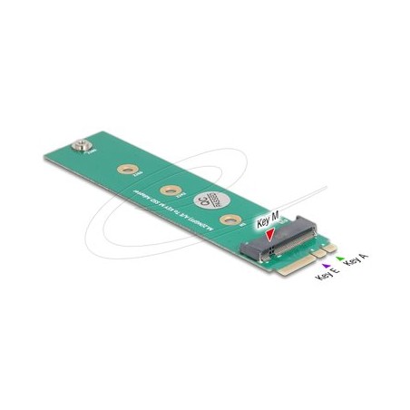 Delock - Adaptér rozhraní - M.2 klíc A+E samec na M.2 klíc M slot - M.2 - M.2 NVMe Card / PCIe (NVMe) - M.2 Card