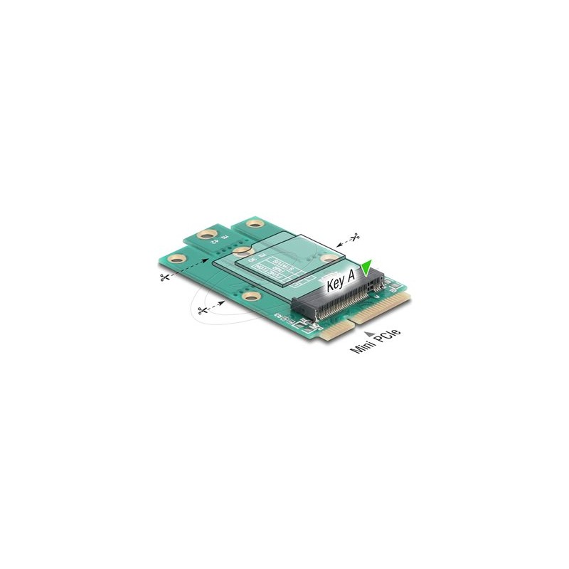 Delock - Adaptér rozhraní - na M.2 Key A slot - M.2 - M.2 Card - PCIe Mini Card, USB 2.0