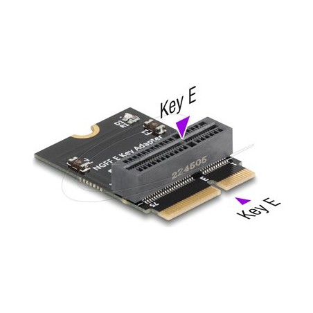 Delock - Adaptér rozhraní - M.2 klíc E samec na M.2 klíc E slot, 90° úhlový - M.2 - M.2 Card - M.2 Card