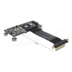 Delock - Adaptér rozhraní - with fan and 10 cm cable - M.2 - M.2 Card - PCIe 3.0 x4 - cerná