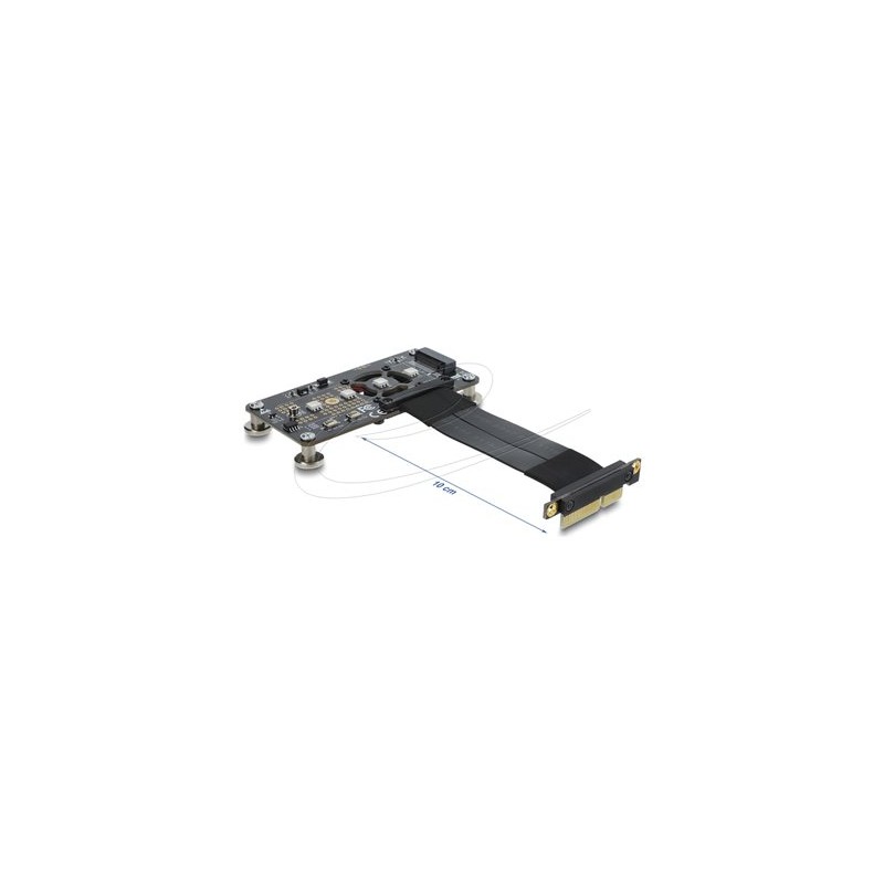 Delock - Adaptér rozhraní - with fan and 10 cm cable - M.2 - M.2 Card - PCIe 3.0 x4 - cerná