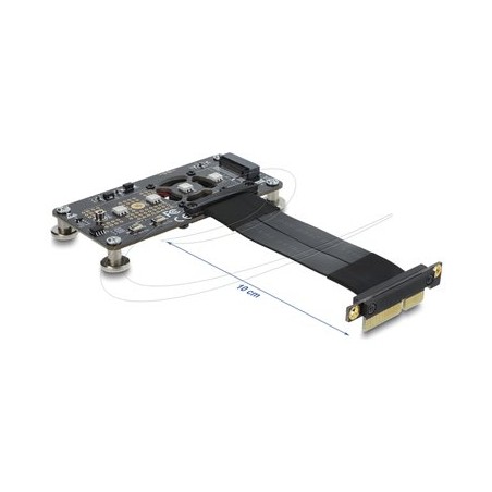 Delock - Adaptér rozhraní - with fan and 10 cm cable - M.2 - M.2 Card - PCIe 3.0 x4 - cerná