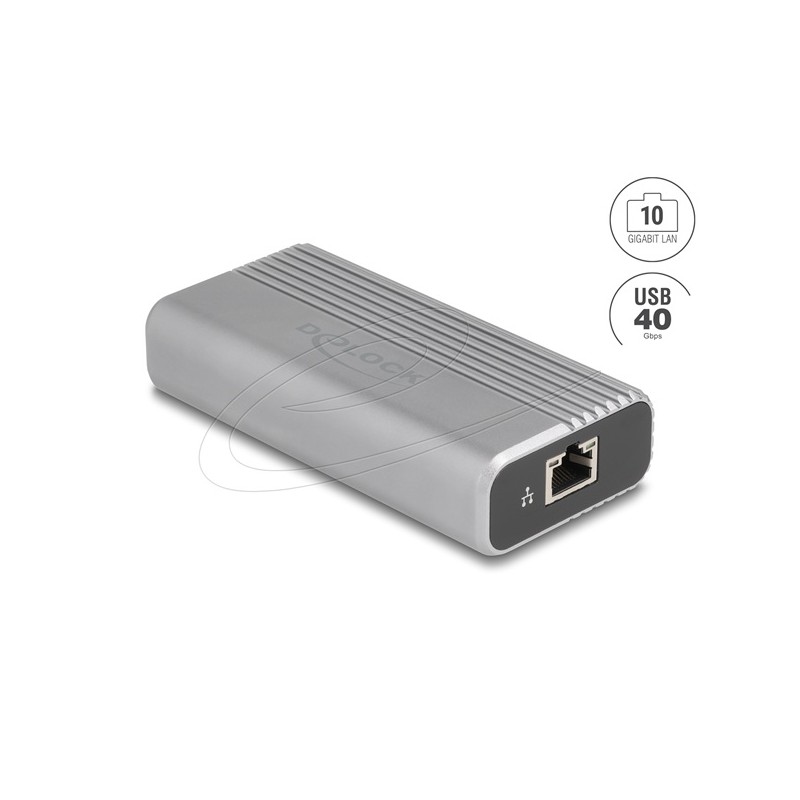 Delock - Sítový adaptér - USB4 / Thunderbolt 4 - 1/2.5/5/10GBase-T - stríbrná, antracit