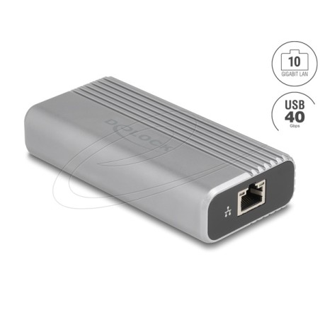Delock - Sítový adaptér - USB4 / Thunderbolt 4 - 1/2.5/5/10GBase-T - stríbrná, antracit