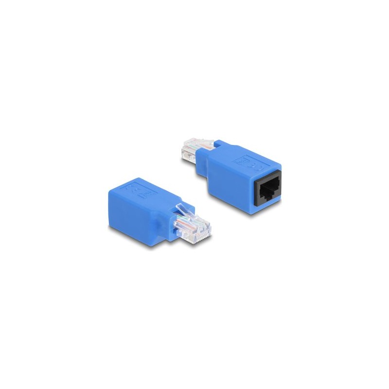 Delock - Sítový adaptér - RJ-45 (M) do RJ-45 (F) - UTP - CAT 5e - modrá