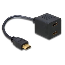 Delock - HDMI adaptér - HDMI s piny (male) do HDMI se zdířkami (female) - 20 cm