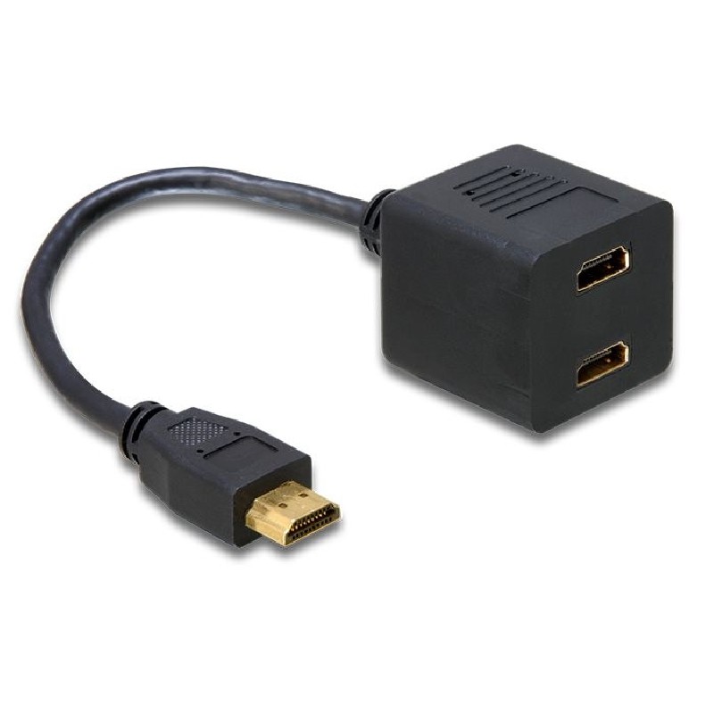 Delock - HDMI adaptér - HDMI s piny (male) do HDMI se zdířkami (female) - 20 cm