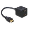 Delock - HDMI adaptér - HDMI s piny (male) do HDMI se zdířkami (female) - 20 cm