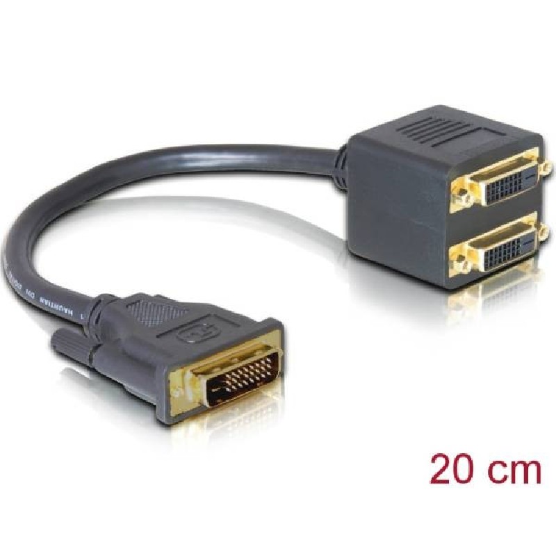 Delock - DVI adaptér - DVI-D (M) do DVI-D (F) - 20 cm
