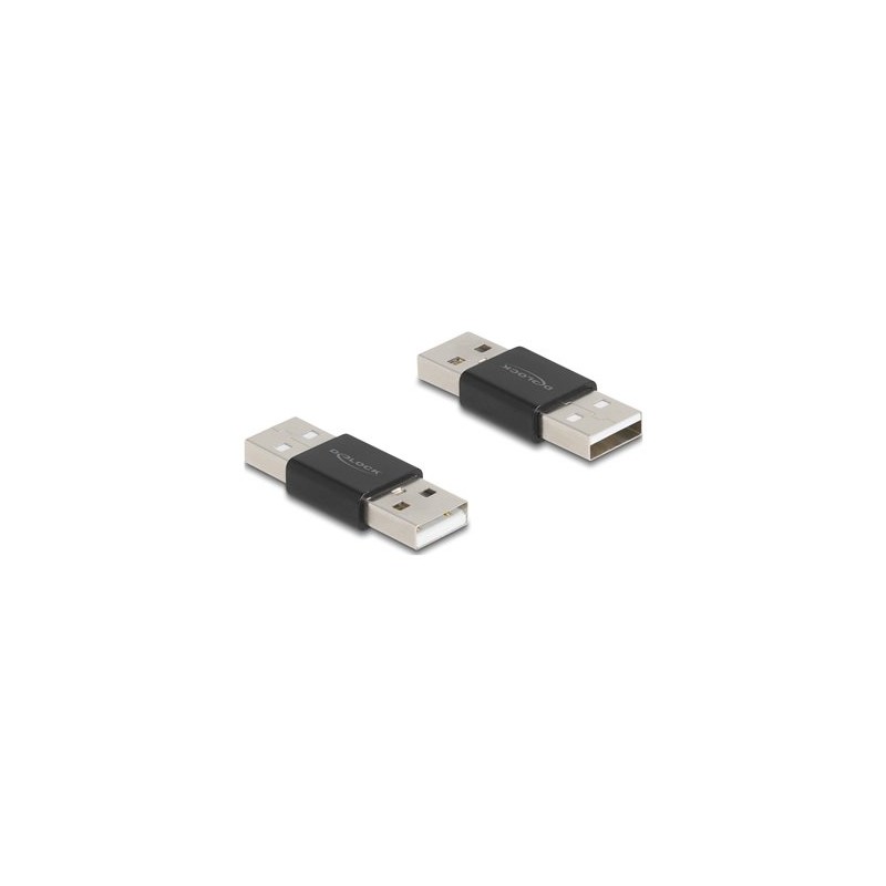 Delock - USB adaptér - USB 2.0 A (M) do USB 2.0 A (M) - cerná