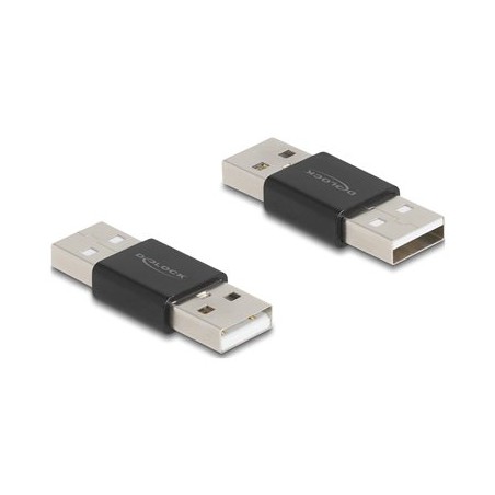 Delock - USB adaptér - USB 2.0 A (M) do USB 2.0 A (M) - cerná