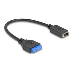 Delock - USB interní kabel - 19pinový USB header (F) do 20 pin Key A (F) - 25 cm - up to 5 Gbps data transfer rate